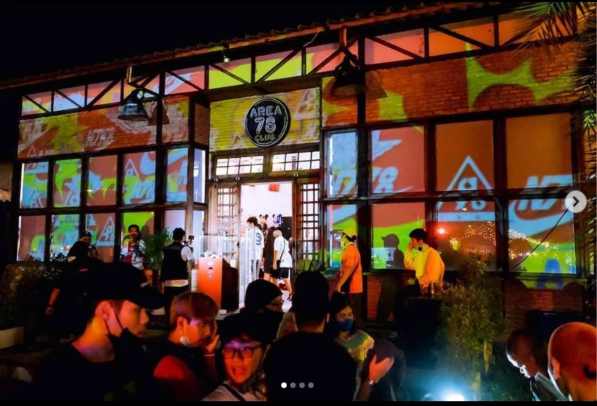 Projection mapping across an event venue facade