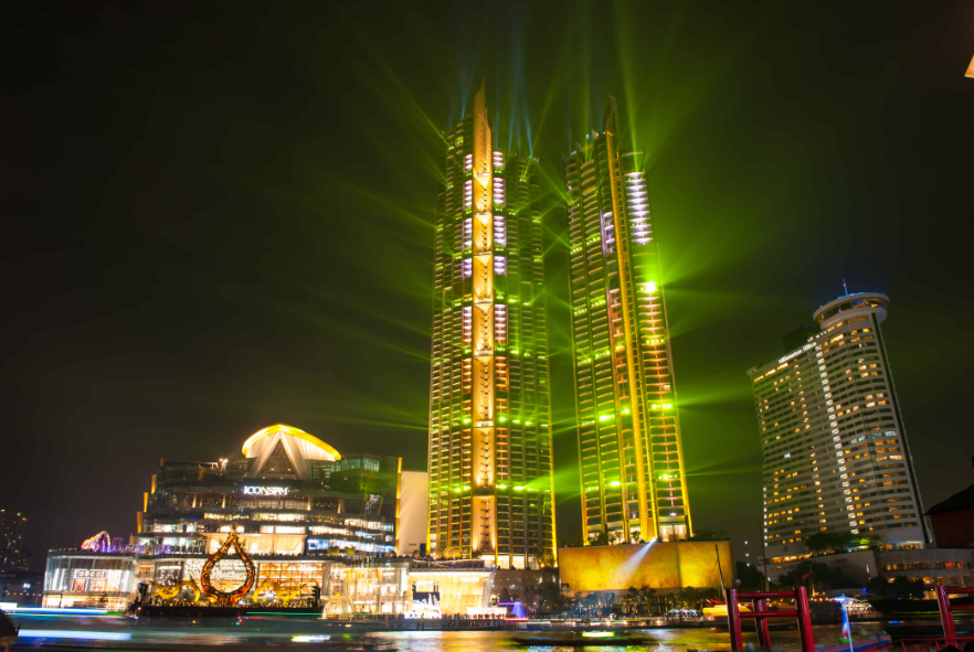 City tower light show